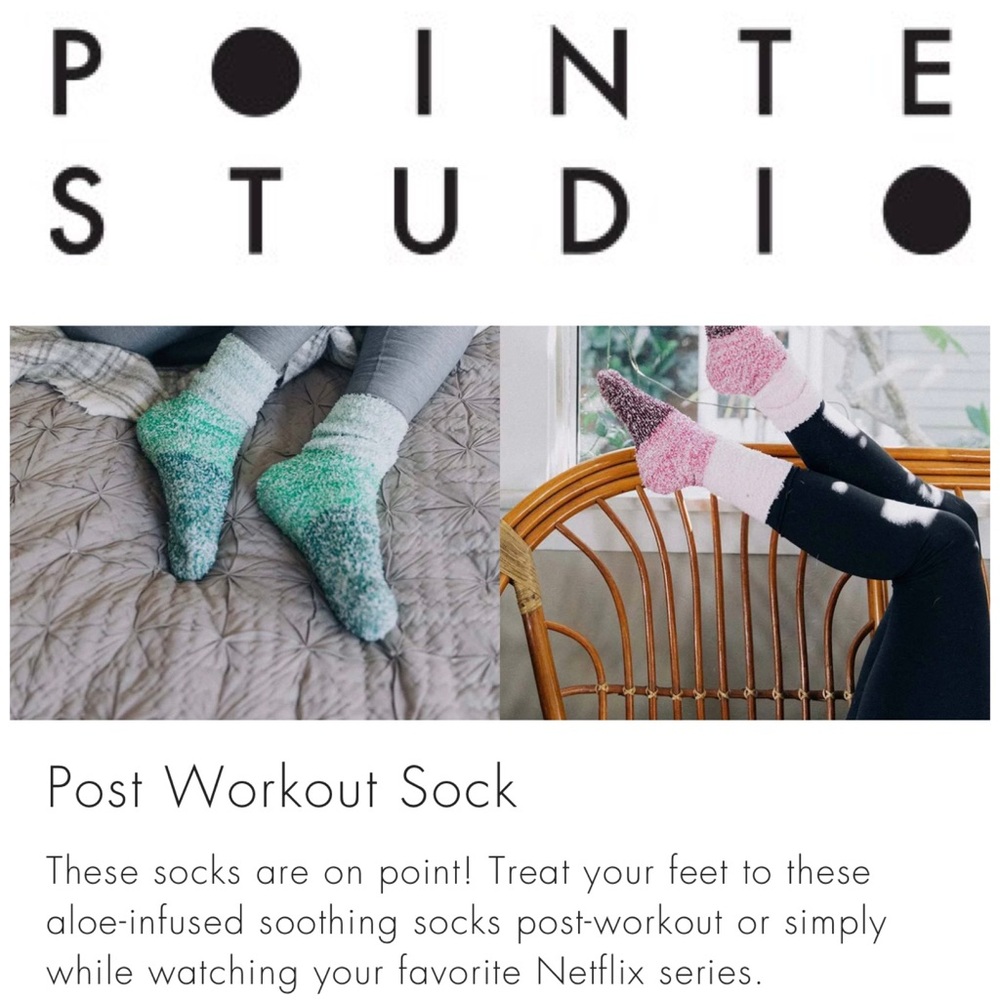 2 Pairs of NWT Pointe Studio Post Workout Aloe-Infused Cozy Socks